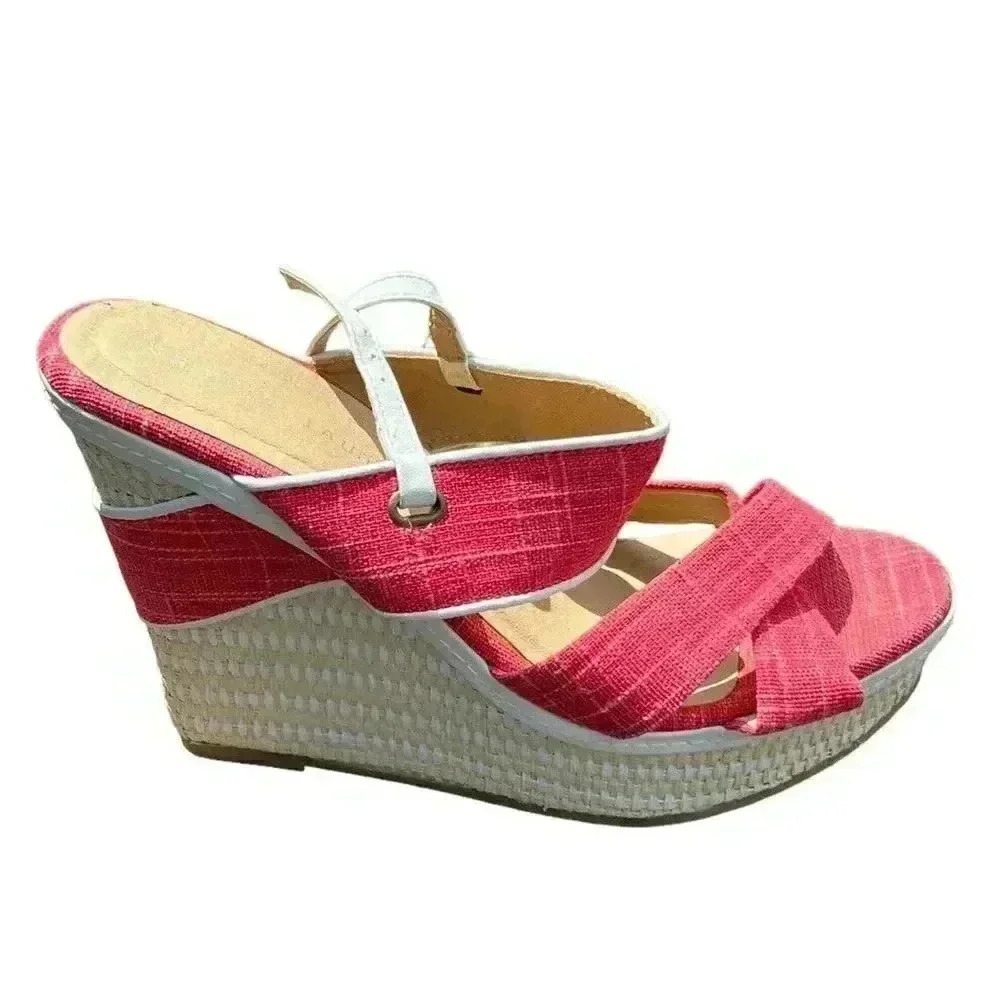 Womens Chinese Laundry Come Together Cork Wedge Sandals US SZ 10